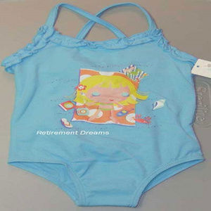 Infant Girls 18M bathing suit blue one piece